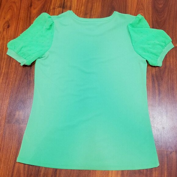 Ladies' Carmen Marc Valvo Top, Size S, Green Grass in color, NWT - Picture 3 of 11